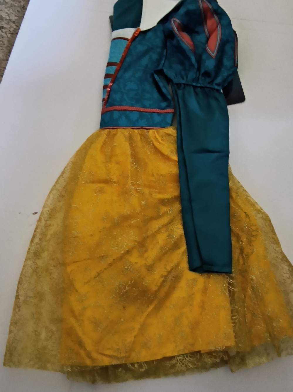 Disney Teal and Gold Princess Costume Dress for Kids